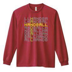 画像1: デジタルテキストな HANDBALL 長袖ドライ ハンドボールTシャツ (1)
