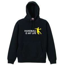 画像1: HANDBALL IS MY LIFE シルエットデザイン プルオーバー ハンドボールパーカー 裏パイル (1)