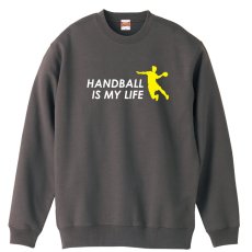 画像1: HANDBALL IS MY LIFE シルエットデザイン ハンドボールトレーナー 裏パイル (1)