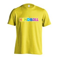 画像1: ポップなレインボーハンドボール 半袖プレミアムドライ ハンドボールTシャツ (1)