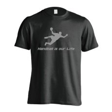 画像1: Handball is our Life シュートシルエットデザイン 半袖プレミアムドライ ハンドボールTシャツ (1)