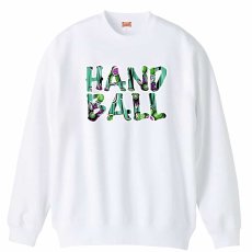 北欧ファブリック風フラワーな HANDBALL  トレーナー スウェット 裏パイル 練習着 メイン写真