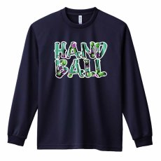 北欧ファブリック風フラワーな HANDBALL  ロンT 長袖Tシャツ 練習着 ドライ メイン写真