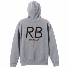 RB RIGHT BACK シンプルポジションロゴ  パーカー ジップ 裏パイル 練習着 メイン写真