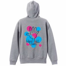 ポップなドット柄 Handball Lovers  パーカー ジップ 裏パイル 練習着 メイン写真
