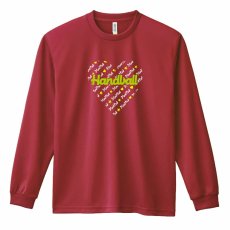 ロック風ハートの Handball  ロンT 長袖Tシャツ 練習着 ドライ メイン写真