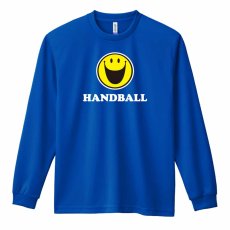 シンプルスマイリーフェイス HANDBALL  ロンT 長袖Tシャツ 練習着 ドライ メイン写真