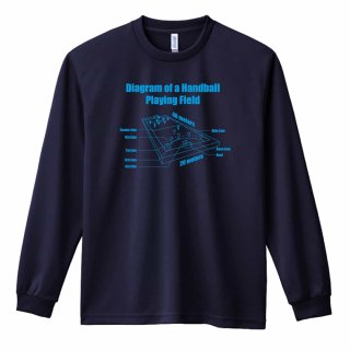 ハンドボールコート ディメンションダイアグラム ロンT 長袖Tシャツ