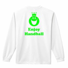 スマイリーフェイス エンジョイハンドボール  ロンT 長袖Tシャツ 練習着 ドライ メイン写真