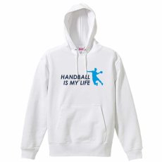 HANDBALL IS MY LIFE シルエット  パーカー プルオーバー 裏パイル 練習着 メイン写真