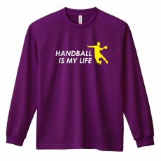 HANDBALL IS MY LIFE シルエット  ロンT 長袖Tシャツ 練習着 ドライ メイン写真