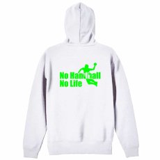 No Handball, No Life シルエット  パーカー ジップ 裏パイル 練習着 メイン写真