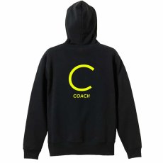 C COACH シンプルポジションデザイン  パーカー ジップ 裏パイル 練習着 メイン写真