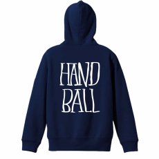 手描きの縦長 HANDBALL  パーカー プルオーバー 裏パイル 練習着 メイン写真