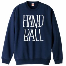 手描きの縦長 HANDBALL  トレーナー スウェット 裏パイル 練習着 メイン写真