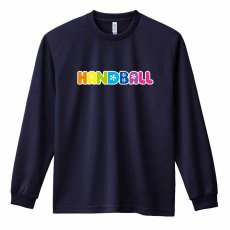ポップなレインボーハンドボール  ロンT 長袖Tシャツ 練習着 ドライ メイン写真