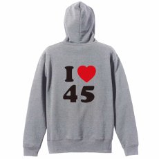 I LOVE 45  パーカー ジップ 裏パイル 練習着 メイン写真