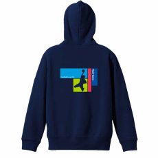 Handball is my Life 男性シルエット  パーカー ジップ 裏パイル 練習着 メイン写真