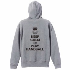 KEEP CALM AND PLAY HANDBALL  パーカー ジップ 裏パイル 練習着 メイン写真
