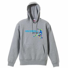ポリゴンスタイルなシルエットの HANDBALL  パーカー プルオーバー 裏パイル 練習着 メイン写真