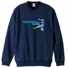 ポリゴンスタイルなシルエットの HANDBALL  トレーナー スウェット 裏パイル 練習着 メイン写真