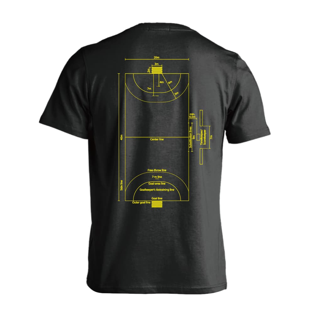 ハンドボールコート ディメンションダイアグラム 半袖プレミアムドライ ハンドボールtシャツ プロテッジ ハンドボール Tシャツ ユニフォーム 練習着 ウェア専門店