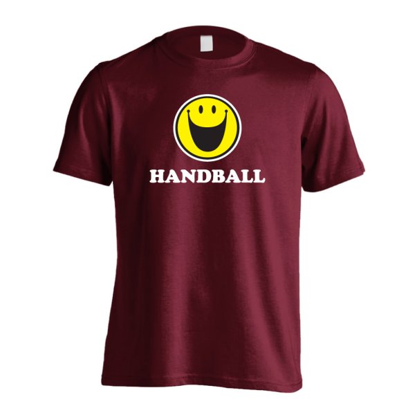 画像1: シンプルスマイリーフェイス HANDBALL 半袖プレミアムドライ ハンドボールTシャツ (1)