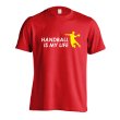 画像1: HANDBALL IS MY LIFE シルエットデザイン 半袖プレミアムドライ ハンドボールTシャツ (1)